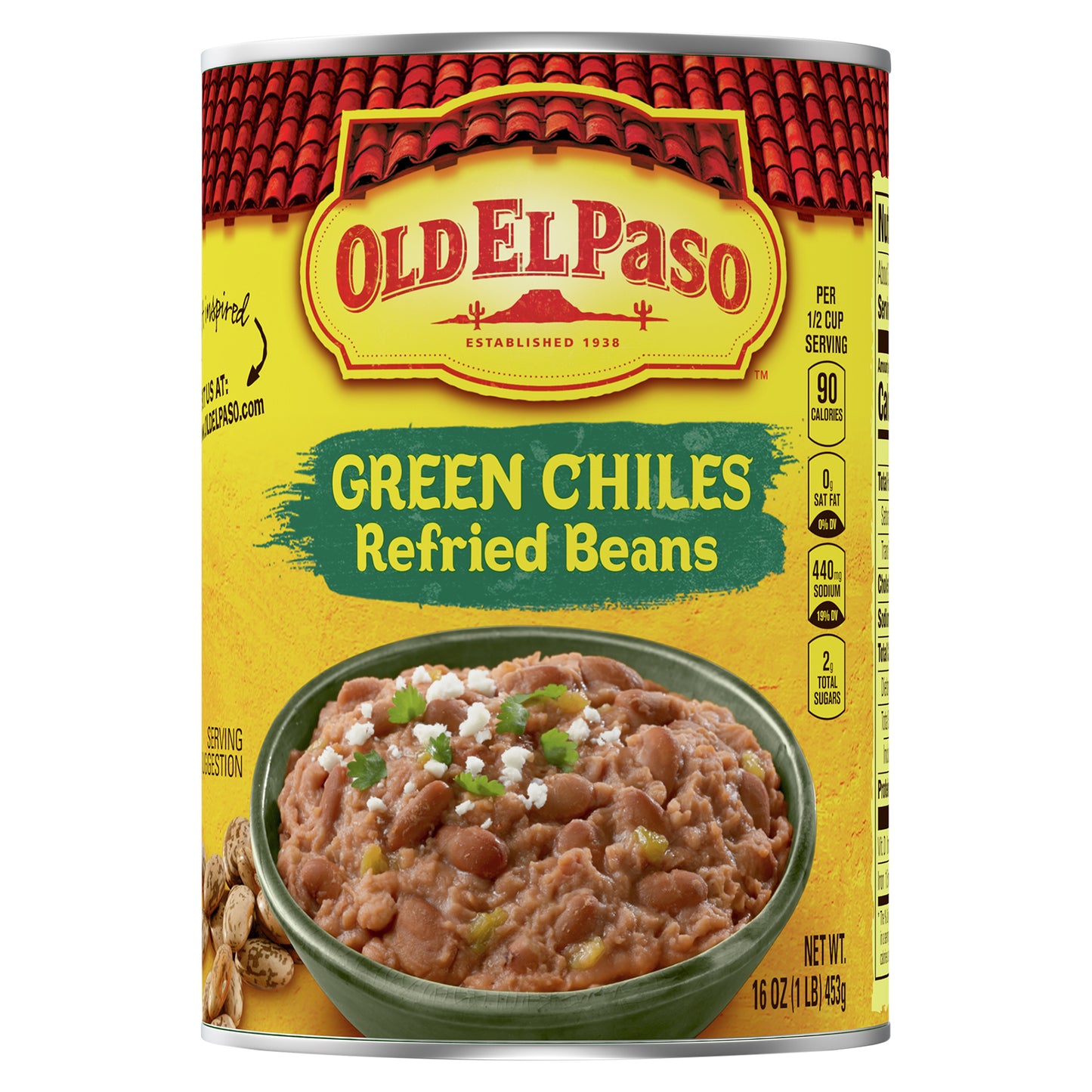 Old El Paso Green Chiles Refried Beans, 16 oz.