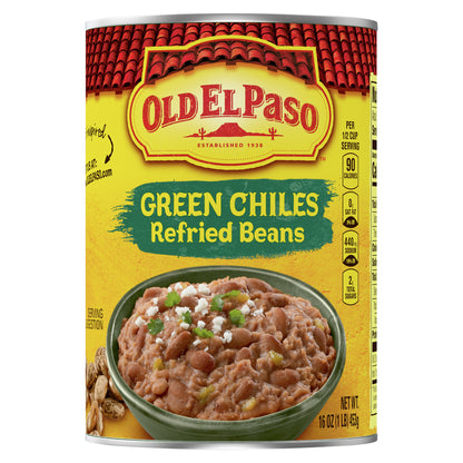 Old El Paso Green Chiles Refried Beans, 16 oz.