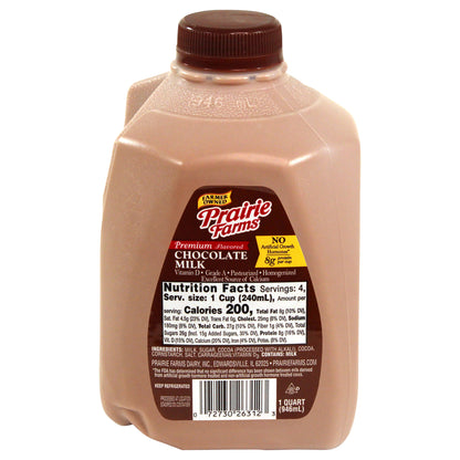 Prairie Farms Premium Chocolate Milk, Quart, 32 Fl Oz