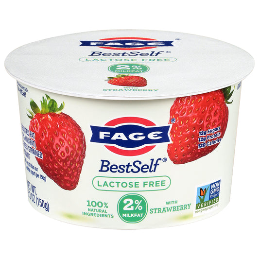 Fage BestSelf Lactose Free Reduced Fat Greek Strained Yogurt with Strawberry 5.3 oz