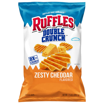 Ruffles Double Crunch Potato Chips Zesty Cheddar Flavored 7 3/4 Oz