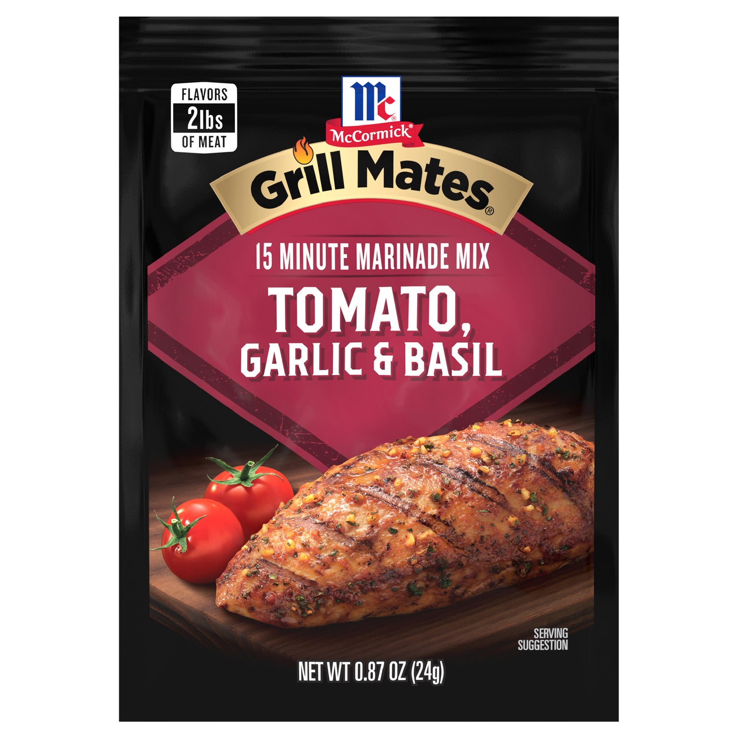 McCormick Grill Mates Marinade Mix - Tomato, Garlic & Basil, 0.87 oz