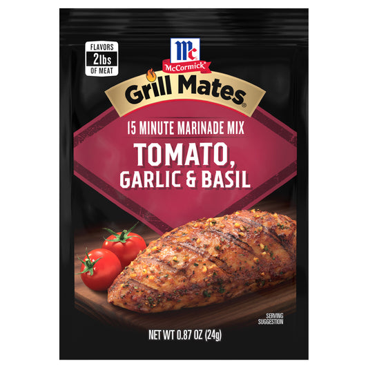 McCormick Grill Mates Marinade Mix - Tomato, Garlic & Basil, 0.87 oz