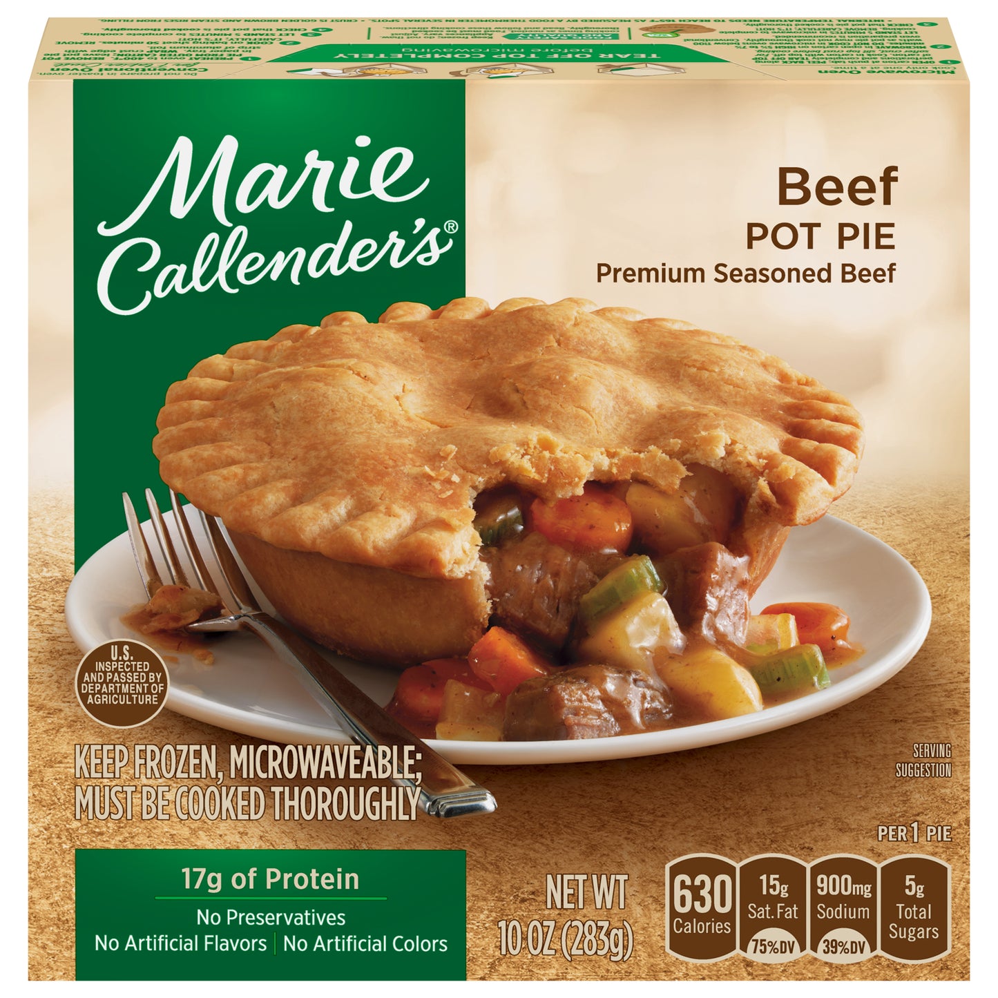 Marie Callender’s Frozen Meal, Beef Pot Pie, 10 Ounce