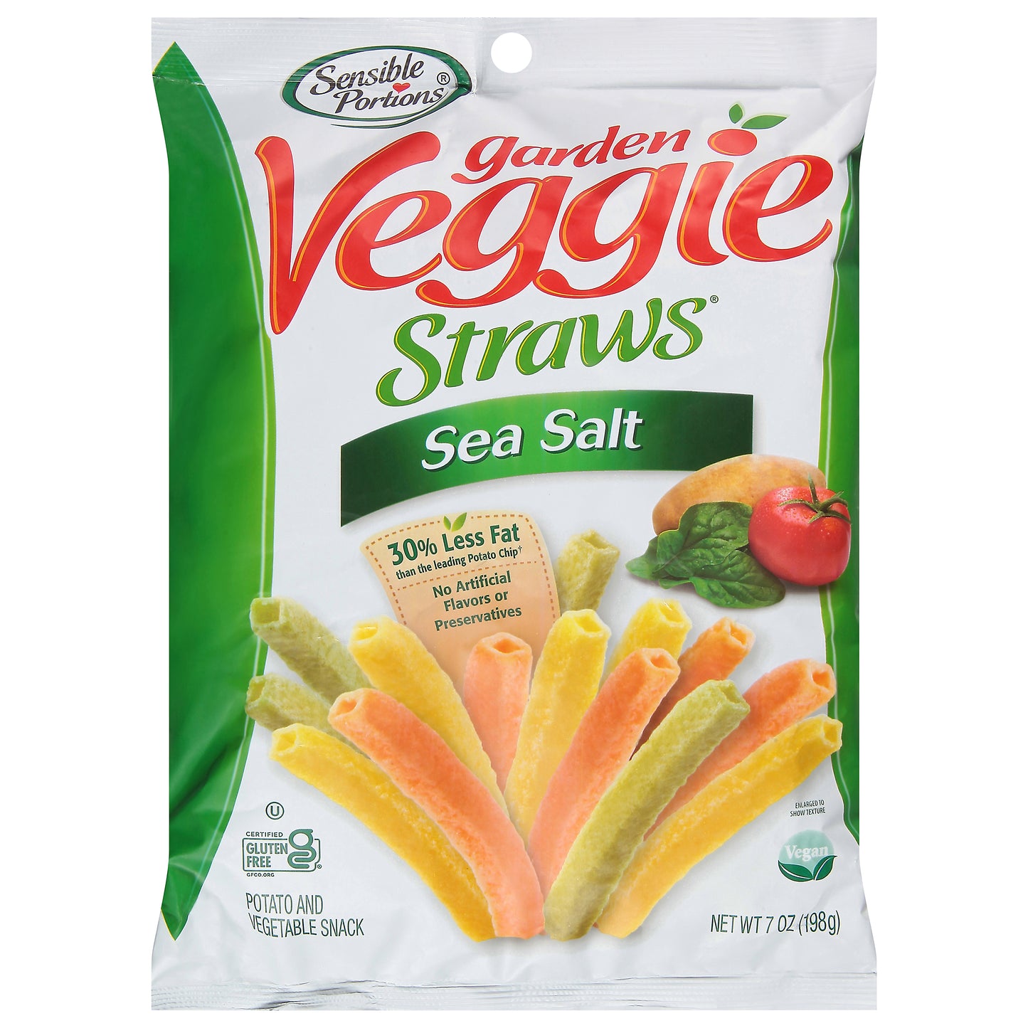 Sensible Portions Garden Veggie Straws Sea Salt Potato and Vegetable Snack 7 oz