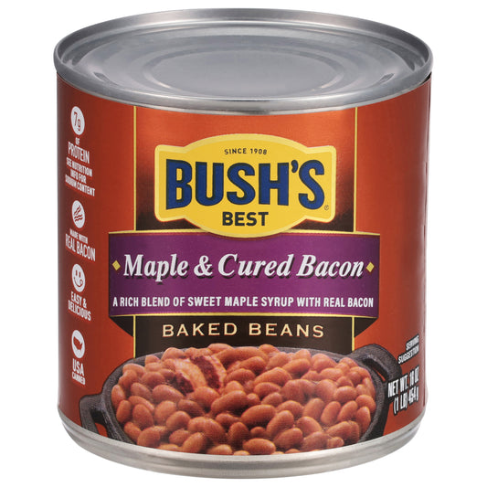 Bush's Best Maple & Cured Bacon Baked Beans 16 oz