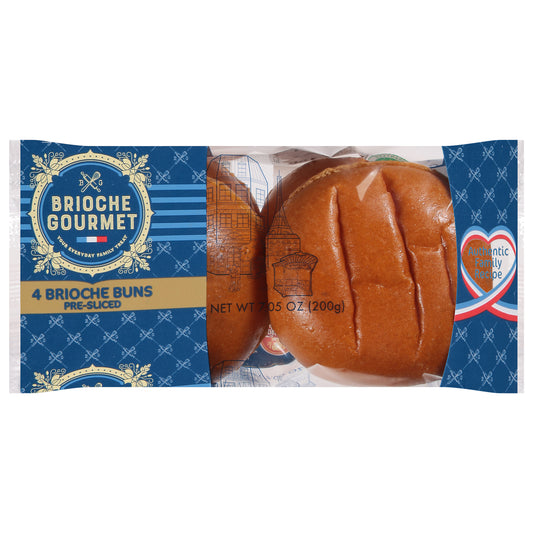 Brioche Gourmet Pre-Sliced Brioche Buns 4 ea