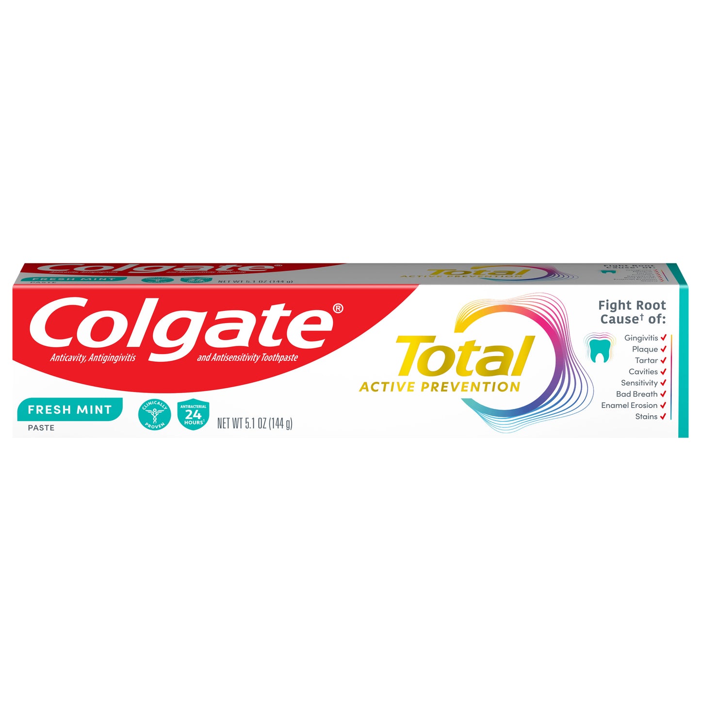 Colgate Total Active Prevention Fresh Mint Toothpaste, 5.1 Oz.