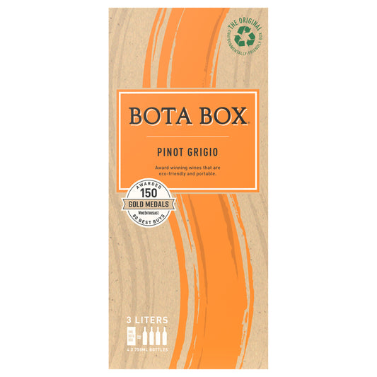 Bota Box Pinot Grigio White Wine, 3L (Equals 4 x 750ml Bottles), 12% ABV, 24 Proof