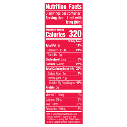 Pillsbury Grands! Cinnamon Rolls with Strawberry and Cream Flavored Icing, Limited Edition, 5 Ct, 17.5 oz