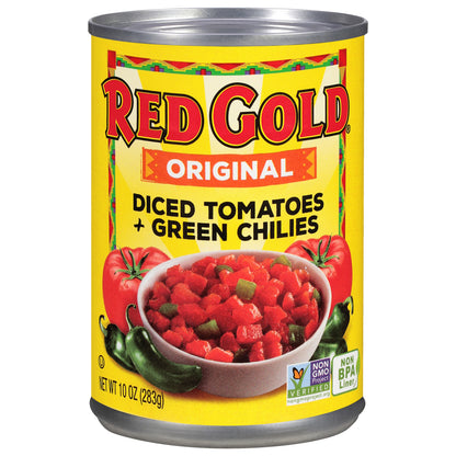 Red Gold Original Diced Tomatoes + Green Chilies 10 oz