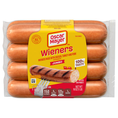 Oscar Mayer Uncured Jumbo Wieners Hot Dogs, 8 ct. Pack