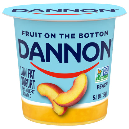 Dannon Fruit on the Bottom Peach Low Fat Yogurt 5.3 OZ Container