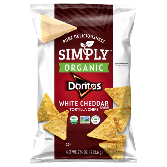 Doritos Simply Organic Tortilla Chips White Cheddar Flavored 7 1/2 Oz