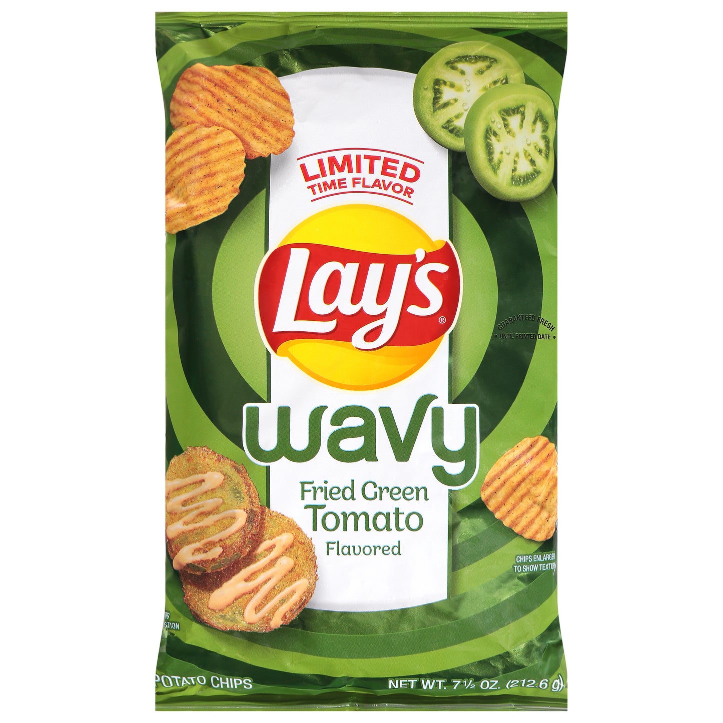 Lay's Wavy Fried Green Tomato Flavored Potato Chips 7.5 oz