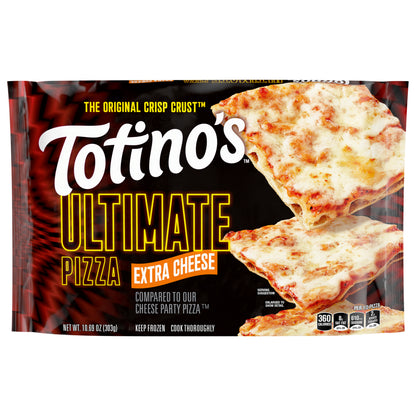 Totino's Ultimate Pizza, Extra Cheese, Frozen Pizza, Game Day Football Snacks, 10.69 oz
