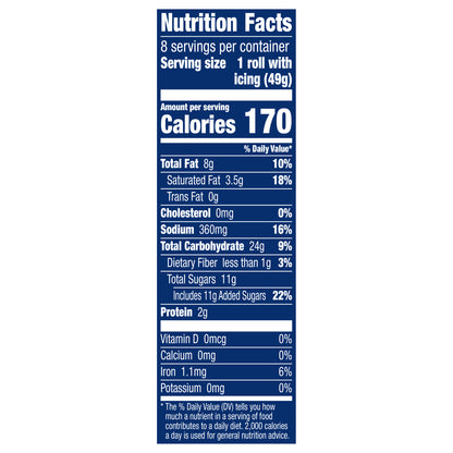 Pillsbury Flaky Chocolate Rolls with Icing, Refrigerated Canned Pastry Dough, 8 Ct, 13.9 oz