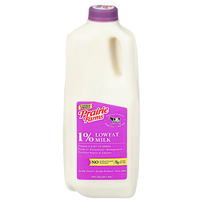Prairie Farms 1% Lowfat Milk 0.5 gl Jug