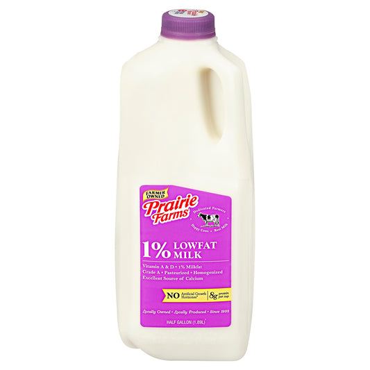 Prairie Farms 1% Lowfat Milk 0.5 gl Jug