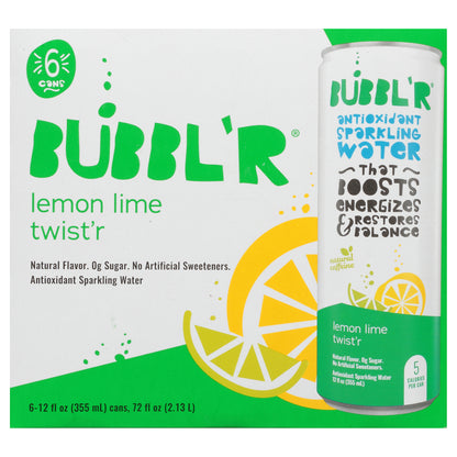 BUBBL'R Antioxidant Sparkling Water - lemon lime twist'r - 6pk - 12 fl oz