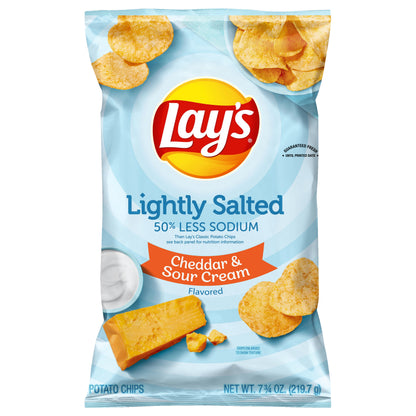Lay's Lightly Salted Cheddar & Sour Cream Flavored Potato Chips 7.75 oz