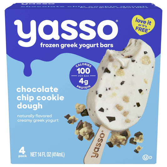 Yasso Yasso Frozen Greek Yogurt Bars Chocolate Chip Cookie Dough Bars 4 3.5fl Oz Bars