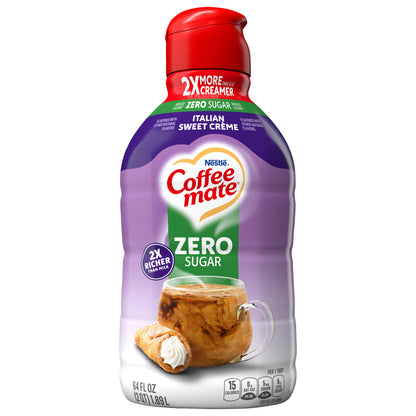 Nestle Coffee Mate Zero Sugar Italian Sweet Creme Liquid Coffee Creamer 64 fl oz.