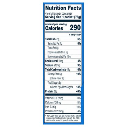 Quaker High Protein Instant Oatmeal Blueberries & Cream, 2.75 Oz X 4