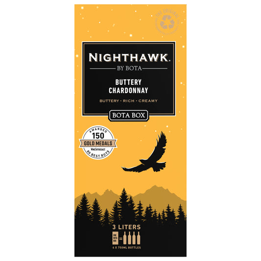 Nighthawk by Bota Box Buttery Chardonnay White Wine, 3L, 14.5% ABV
