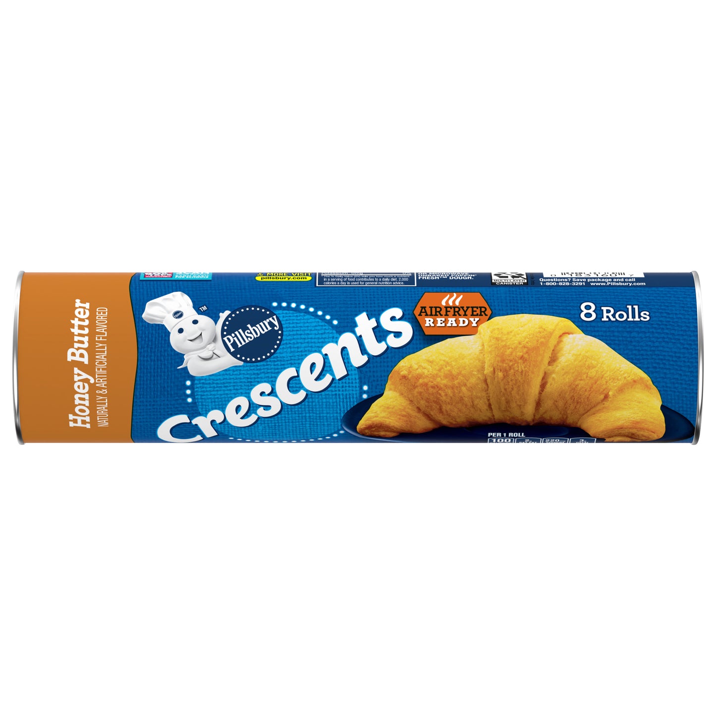 Pillsbury Crescent Rolls, Honey Butter Refrigerated Canned Pastry Dough, 8 Rolls, 8 oz