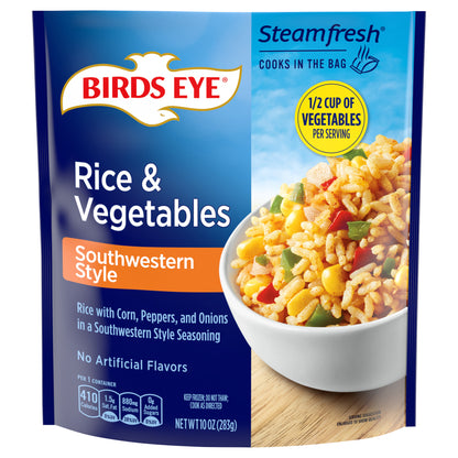 Birds Eye Steamfresh Seasoned Southwestern Style Rice, Frozen Sides, 10 oz. Bag