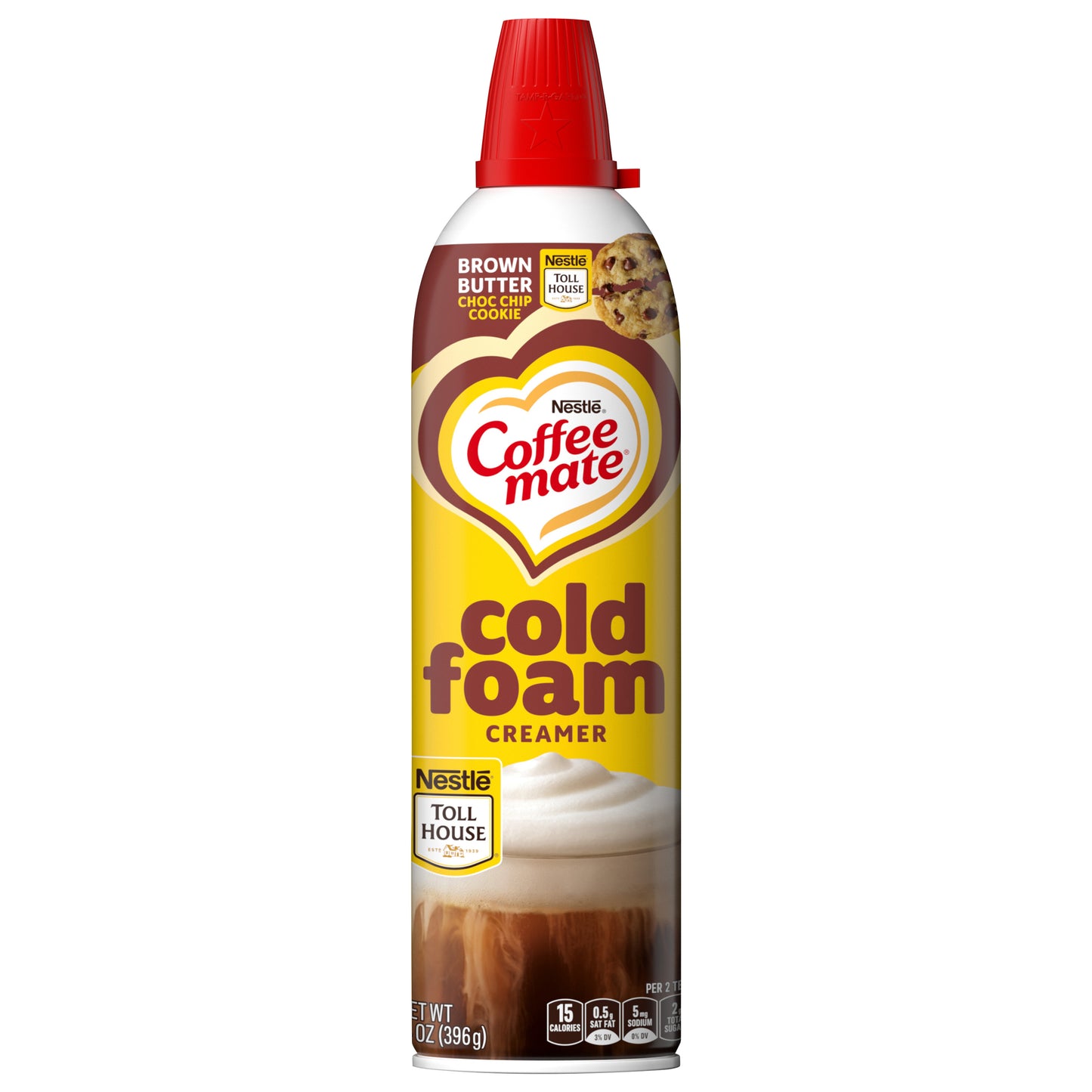 Coffee mate Brown Butter Chocolate Chip Cookie Flavored Cold Foam Creamer, Non-Dairy, 50 Servings