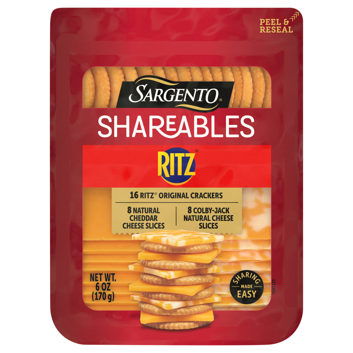 Sargento® Shareables Natural Cheddar & Colby-Jack Sliced Cheese with Ritz® Original Crackers Cheese Tray, 6 oz.