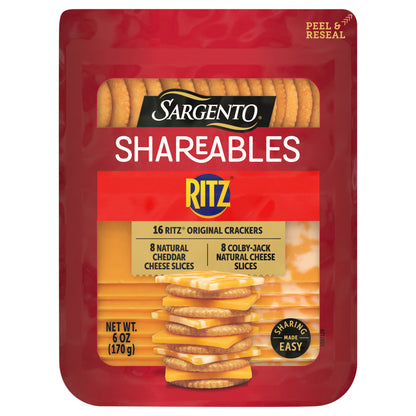 Sargento® Shareables Natural Cheddar & Colby-Jack Sliced Cheese with Ritz® Original Crackers Cheese Tray, 6 oz.