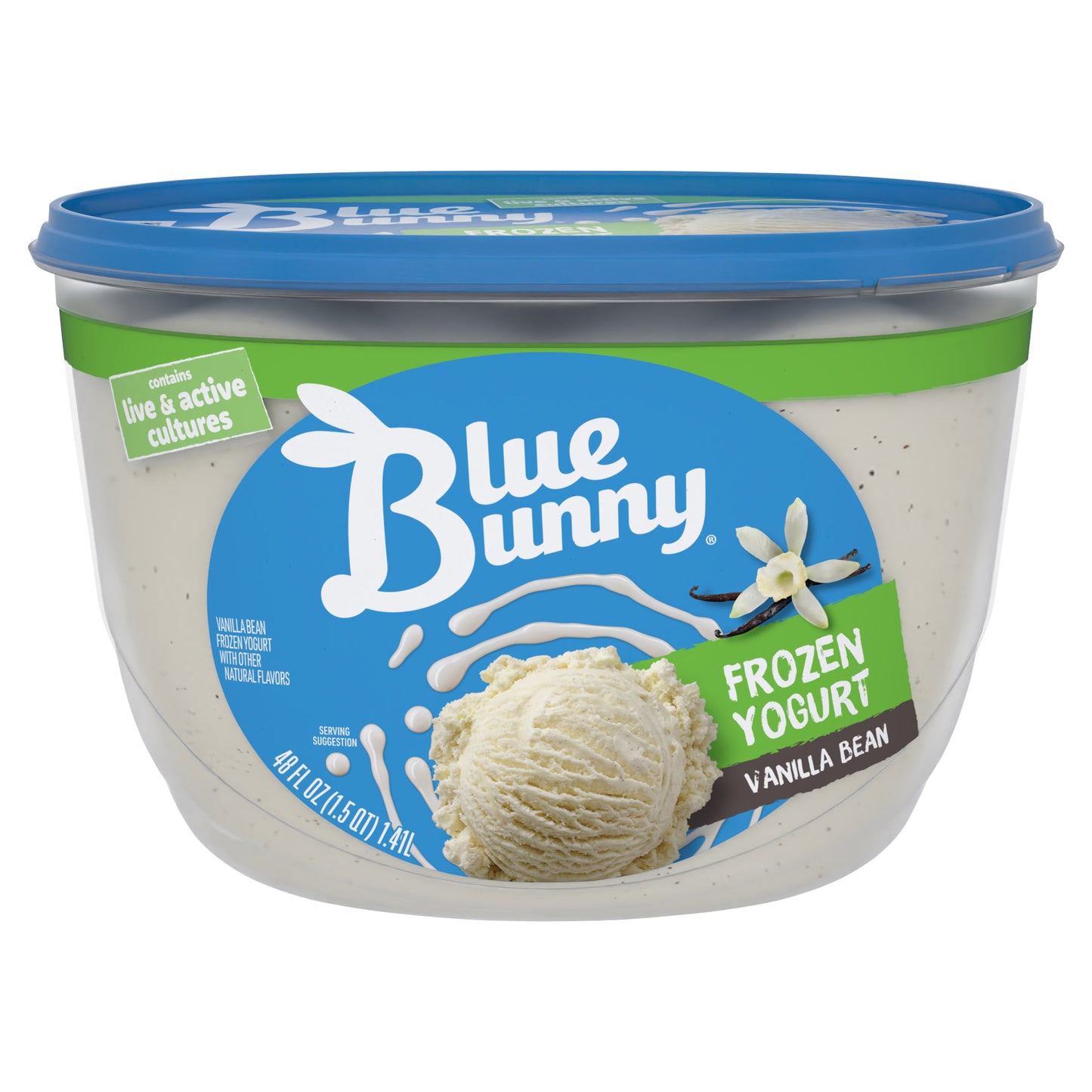 Blue Bunny Vanilla Bean Frozen Yogurt, 48 fl oz