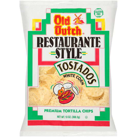 Old Dutch® Restaurante Style White Corn Tostados Premium Tortilla Chips 13 oz. Bag