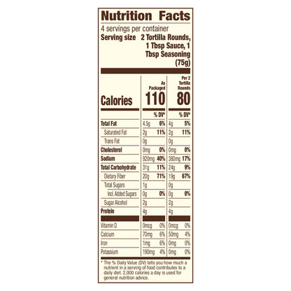 Old El Paso Carb Advantage Tortilla Rounds Taco Kit, Easy Meal Prep, 8 Ct, 10.6 oz