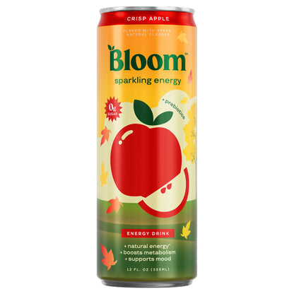 Bloom Crisp Apple Sparkling Energy Drink, 12 fl oz can