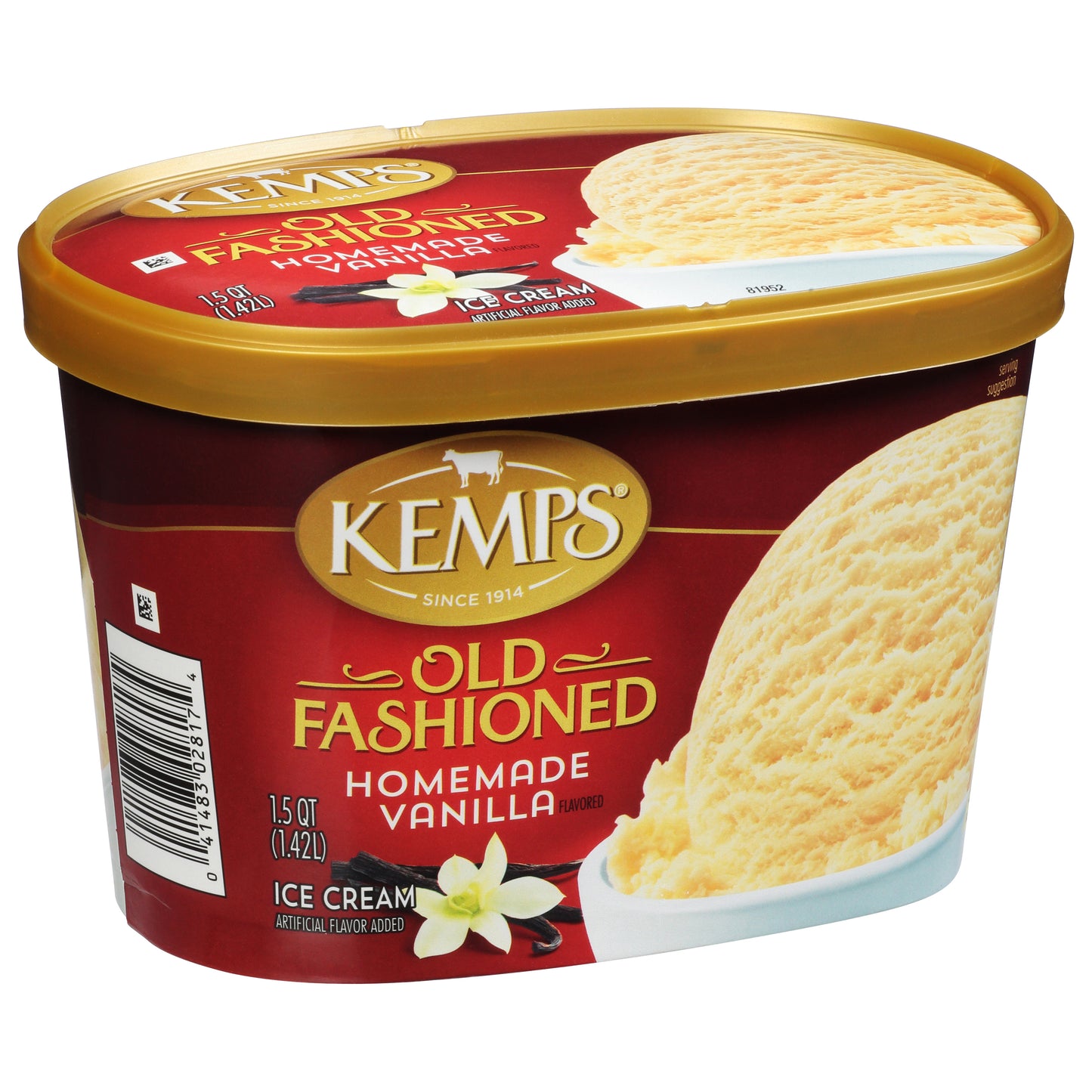 Kemps Old Fashioned Homemade Vanilla Flavored Ice Cream 1.5 qt