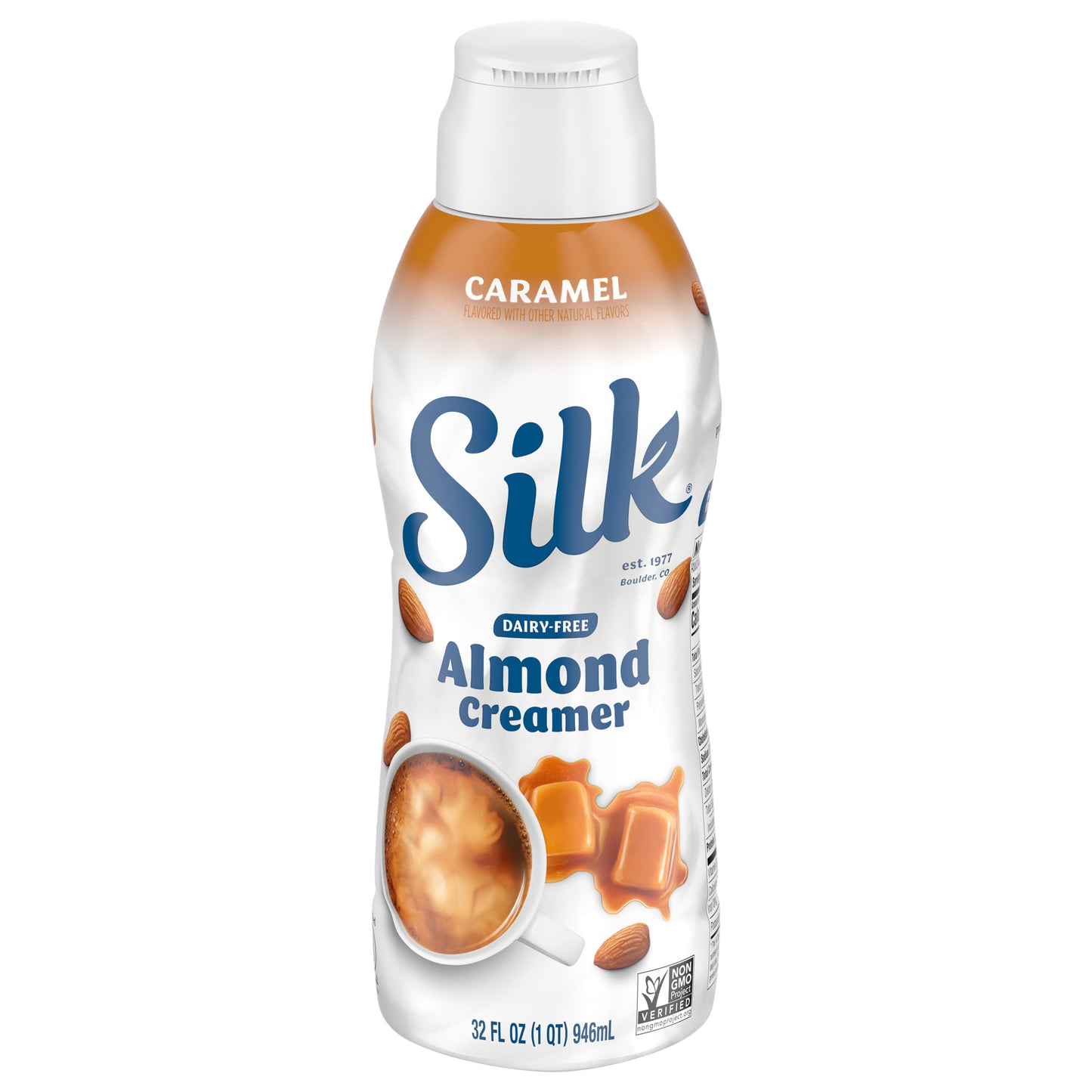 Silk Almond Creamer, Caramel, Dairy Free, Gluten Free, 32 FL OZ Carton