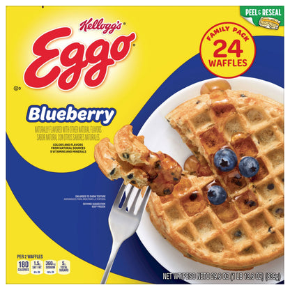 Kellogg's® Eggo® Blueberry Frozen Waffles - FAMILY PACK 24 WAFFLES