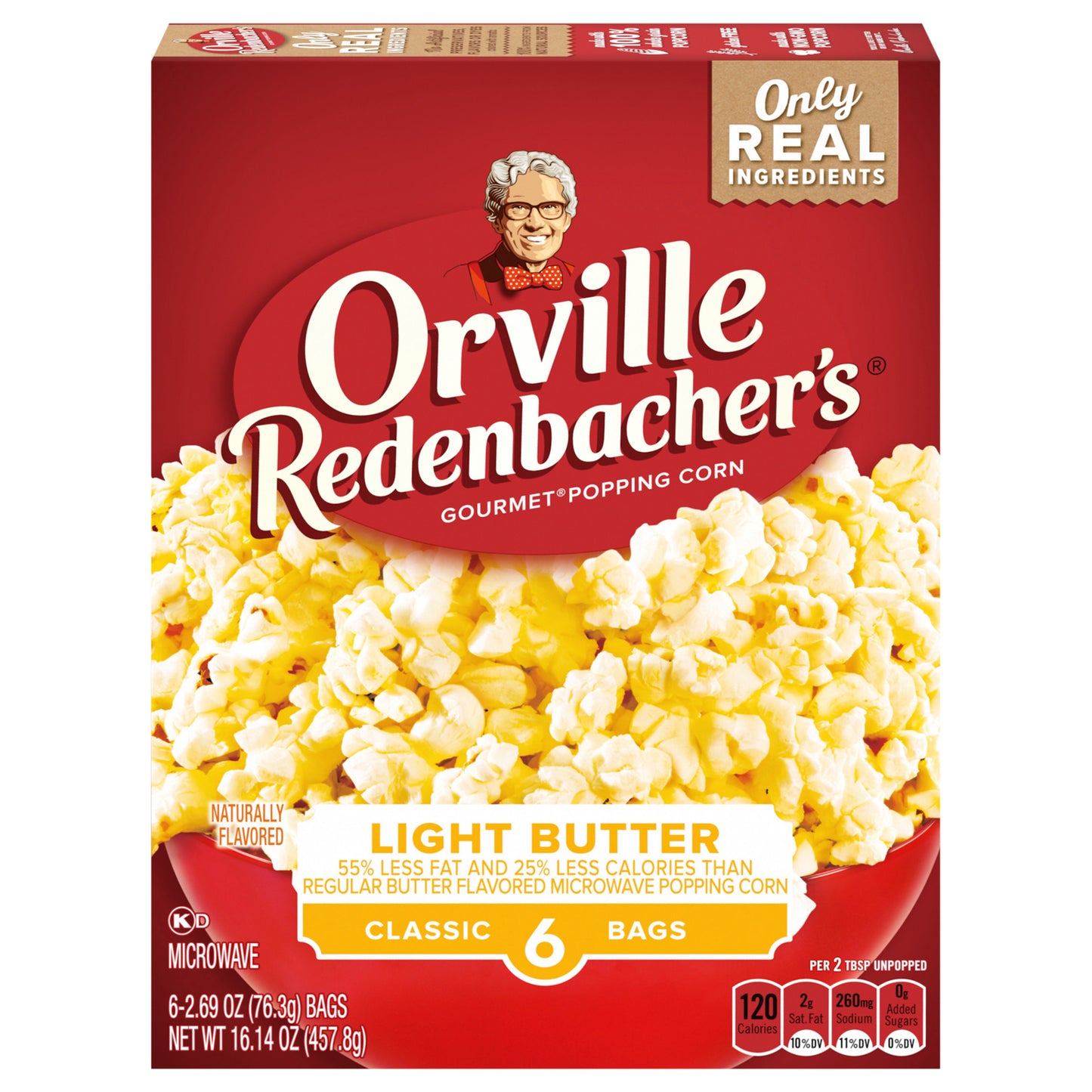 Orville Redenbacher’s Microwave Popcorn, Light Butter Flavor, 2.7 oz., 6-Count