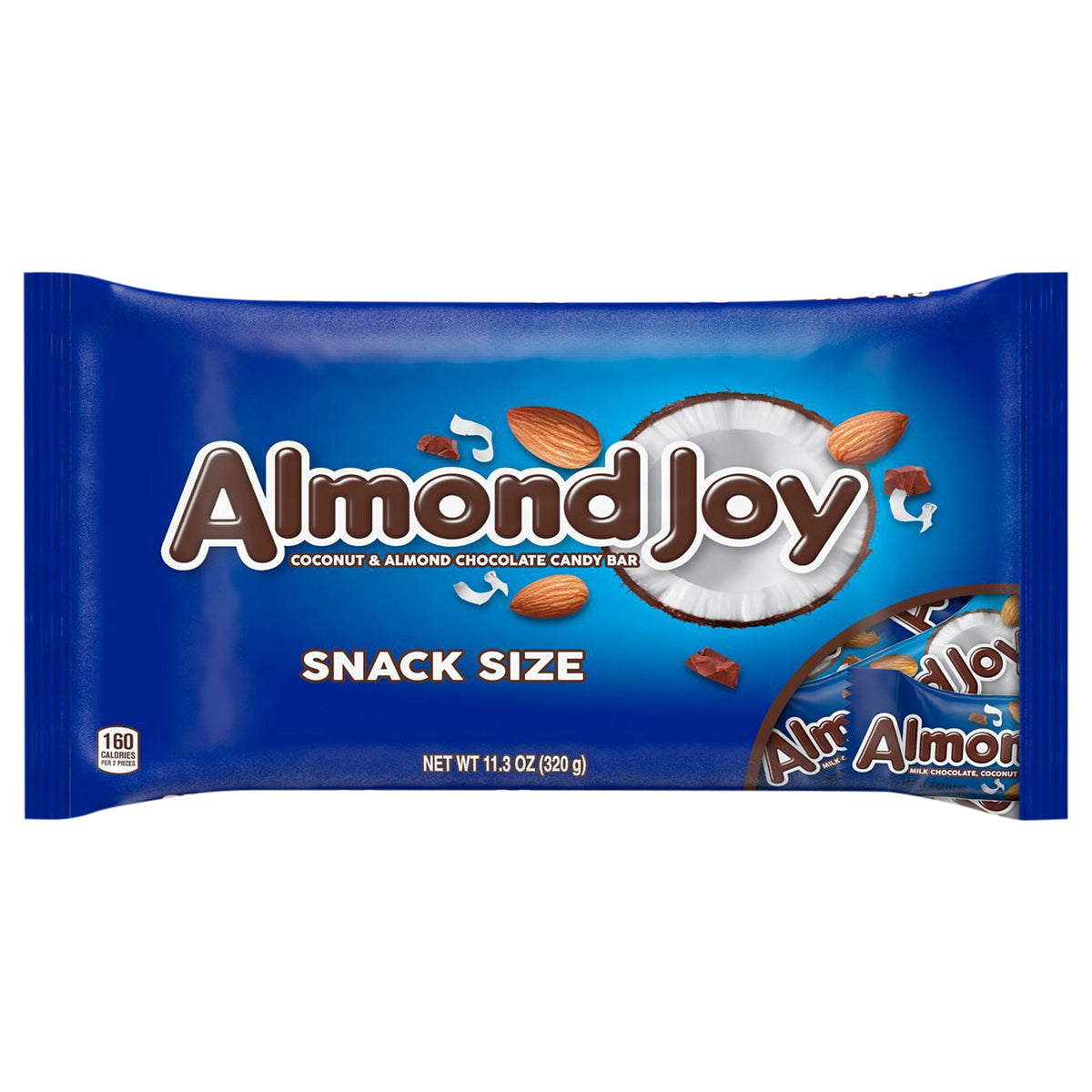 ALMOND JOY Coconut and Almond Chocolate Snack Size, Halloween Candy Bag, 11.3 oz