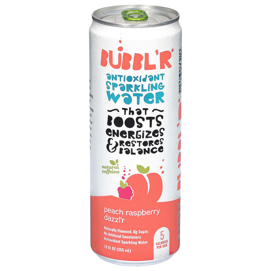 BUBBL'R Antioxidant Sparkling Water - peach raspberry dazzl'r - 12 fl oz