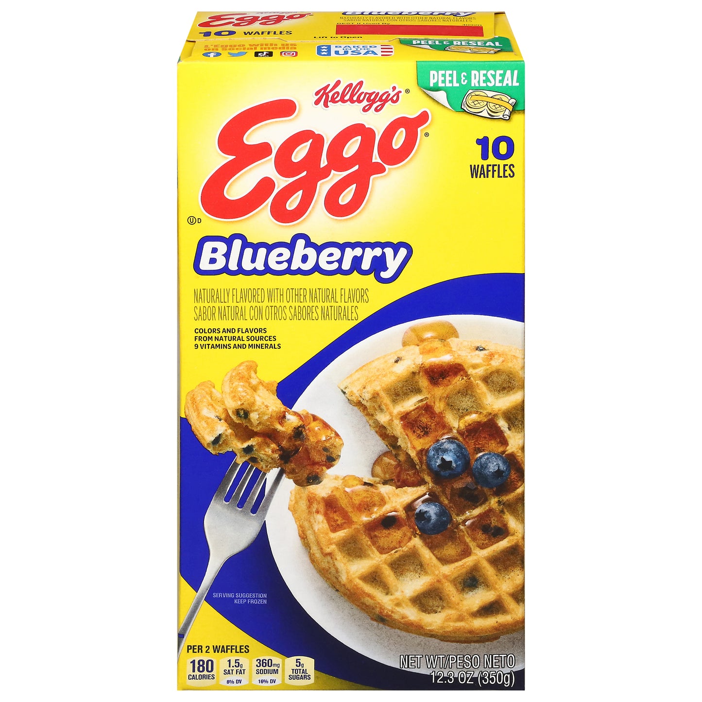 Kellogg's® Eggo® Blueberry Frozen Waffles - 10 WAFFLES