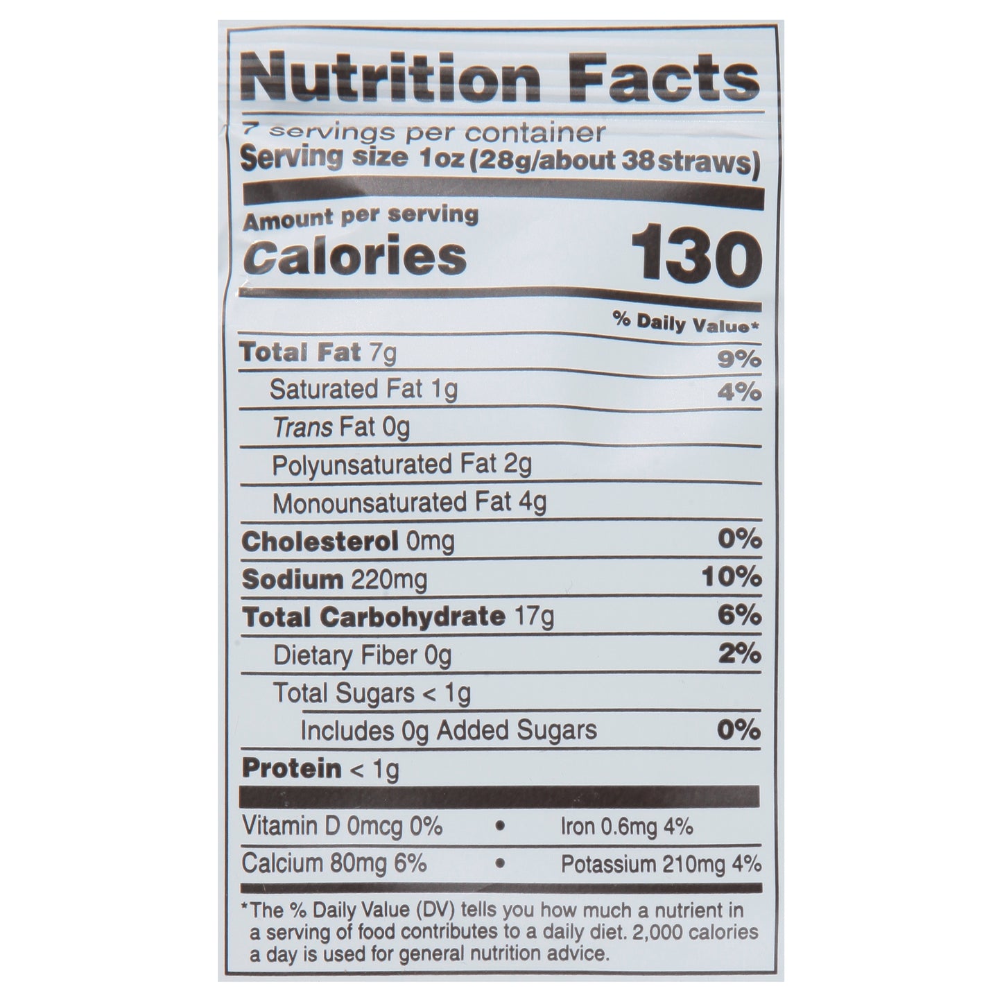 Sensible Portions Garden Veggie Straws Sea Salt Potato and Vegetable Snack 7 oz