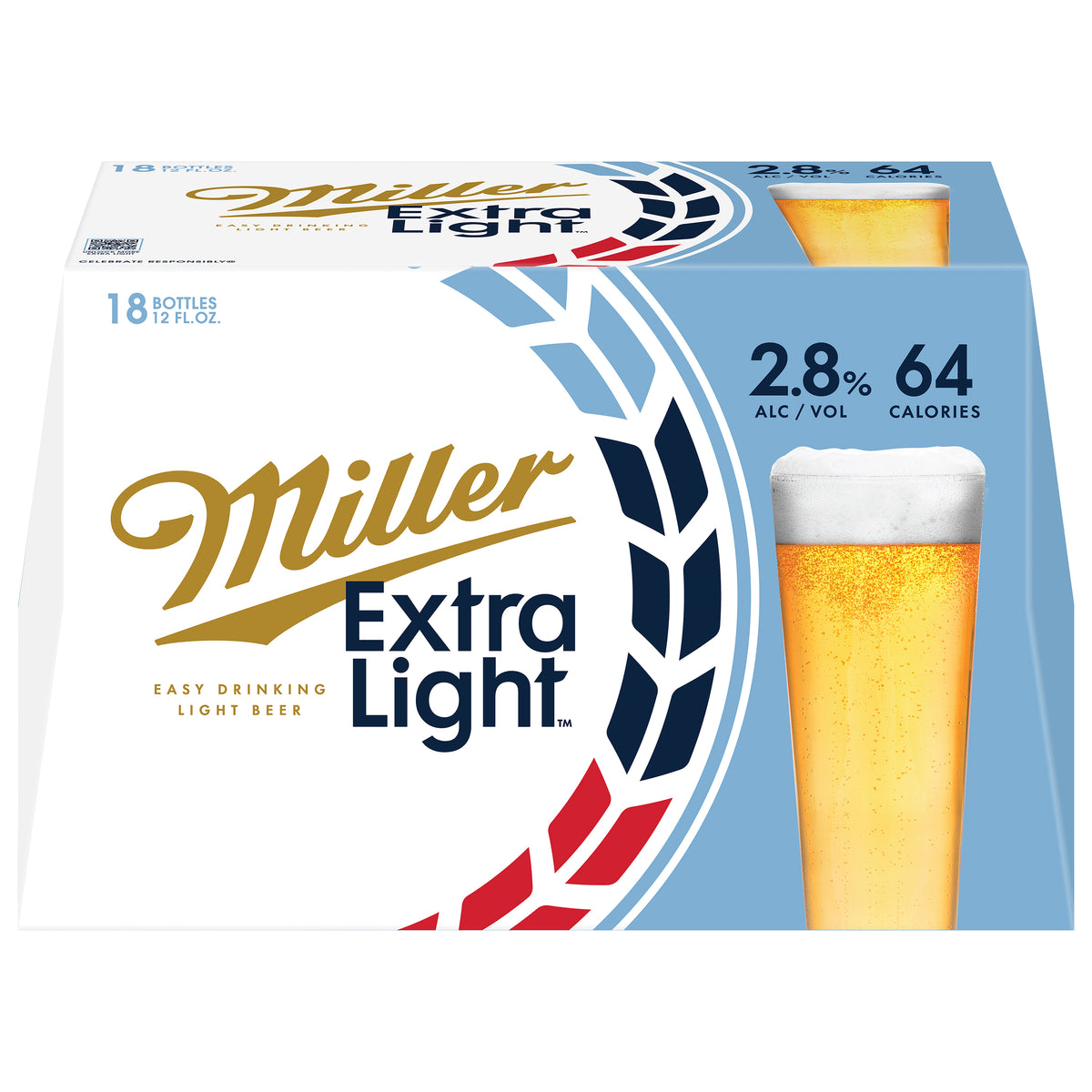 Miller Extra Light Beer 18 - 12 fl oz Bottles
