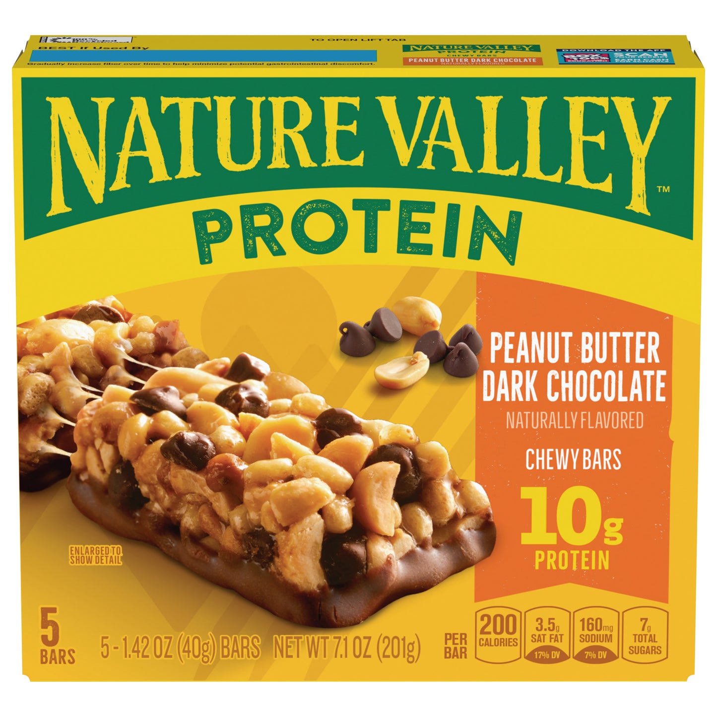 Nature Valley Chewy Granola Bars, Protein, Peanut Butter Dark Chocolate, 5 Bars, 7.1 OZ