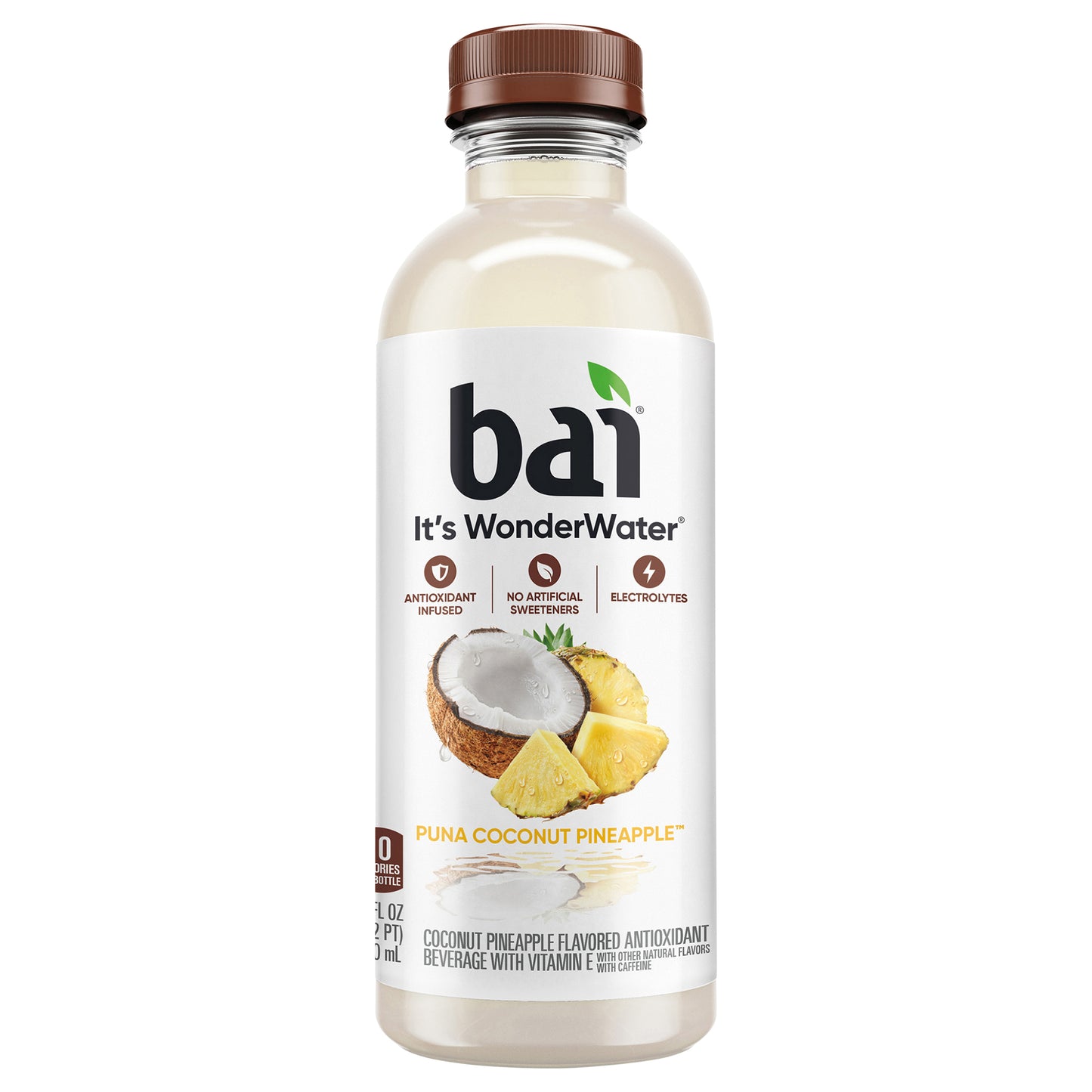Bai Coconut Flavored Water, Puna Coconut Pineapple, Antioxidant Infused Beverage, 18 Fluid Ounce Bottle