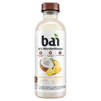 Bai Coconut Flavored Water, Puna Coconut Pineapple, Antioxidant Infused Beverage, 18 Fluid Ounce Bottle